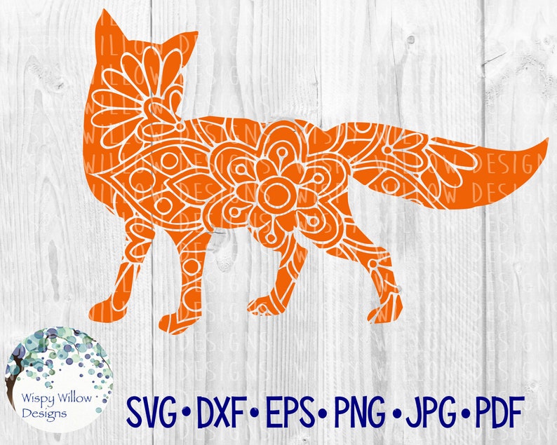 Fox Mandala Svg Fox Dxf Png Eps Fox Svg Digital Etsy 