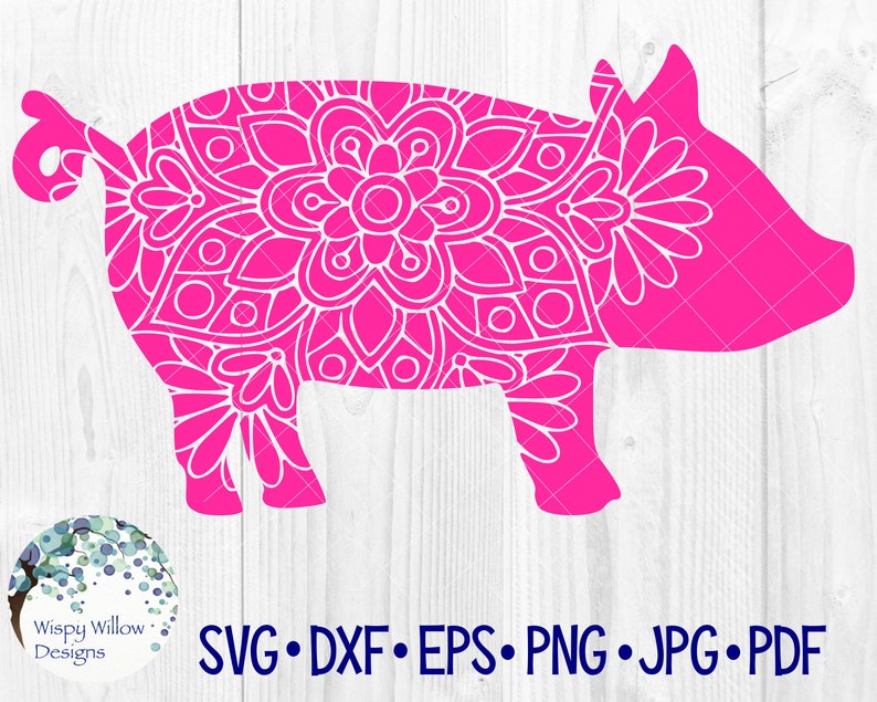 Download Floral Pig Mandala SVG DXF png eps jpg Digital Download | Etsy