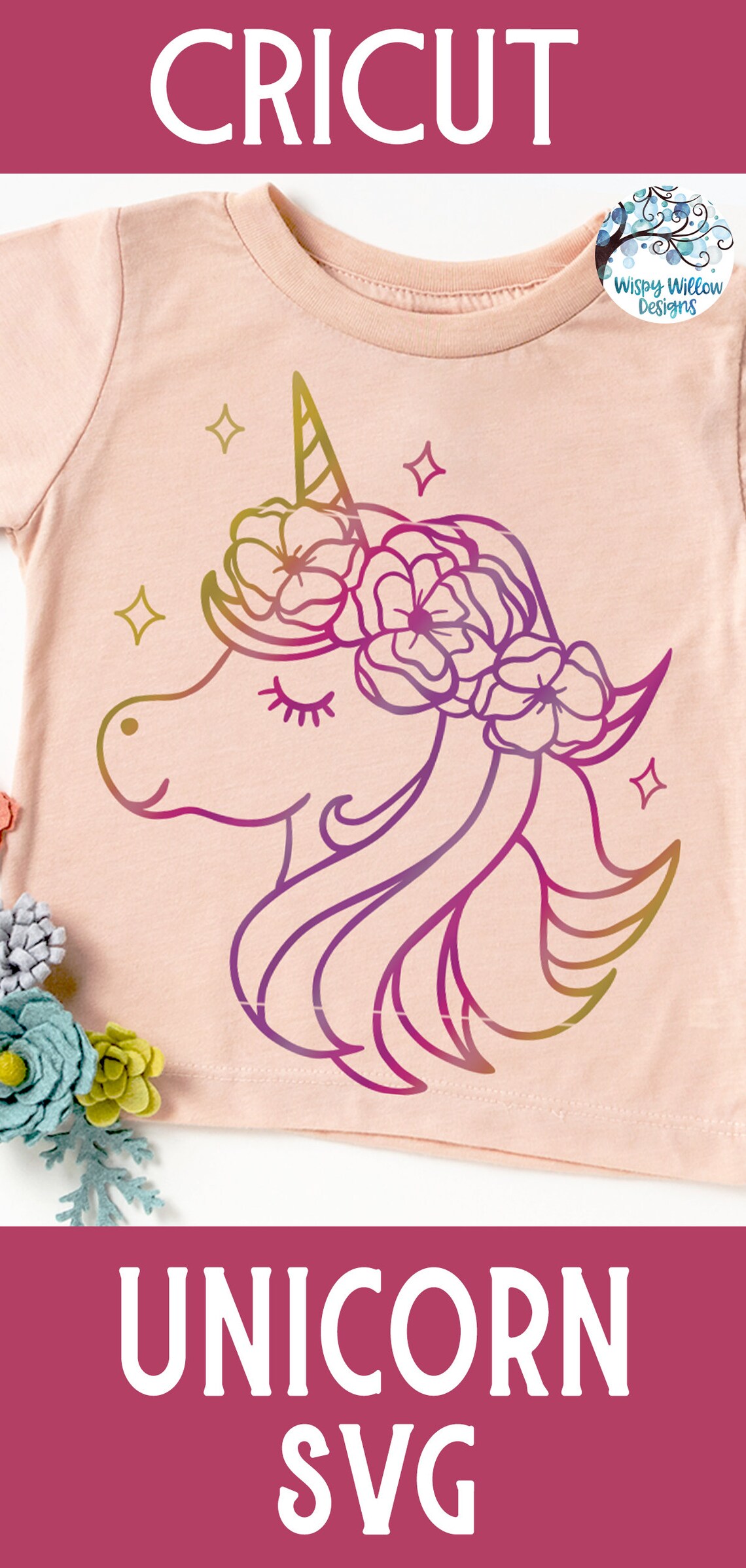 Unicorn with Flower Crown SVG Floral Unicorn Svg Unicorn | Etsy