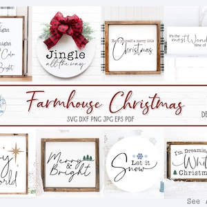 Farmhouse Christmas SVG Bundle for Cricut and Silhouette - Rustic Christmas Quote Sign Making Bundle