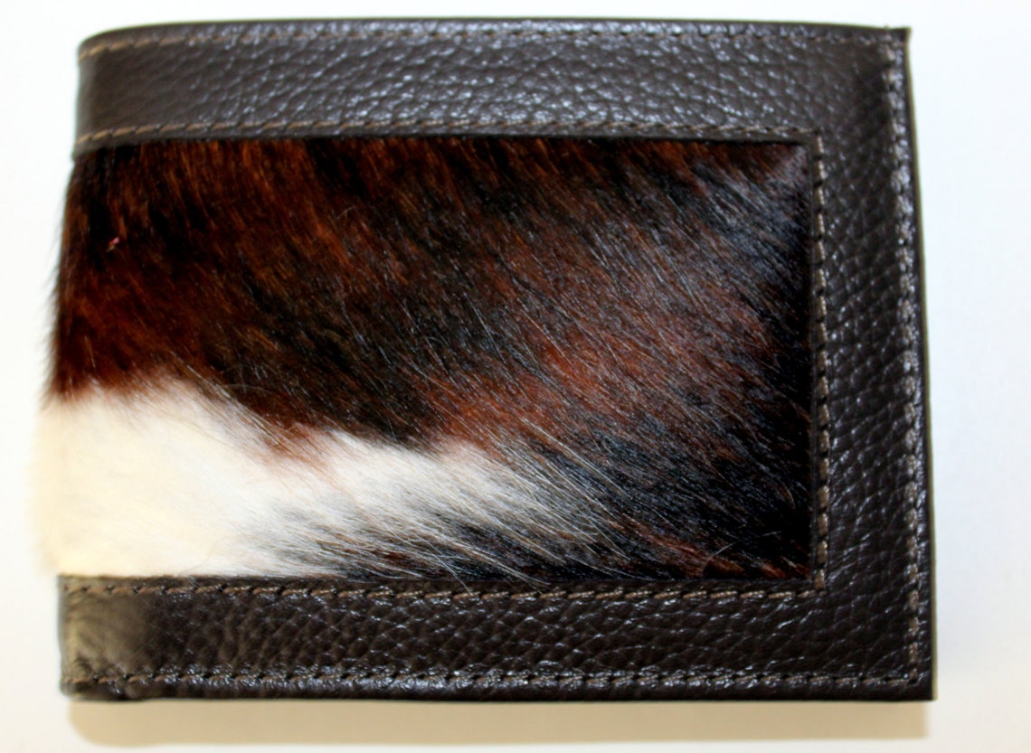 Brown Hair on Hide Quality Leather Wallet Wallet Cowhide Etsy