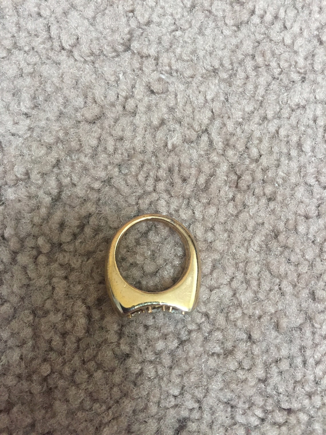 Men's gold tone ring with three stones Etsy