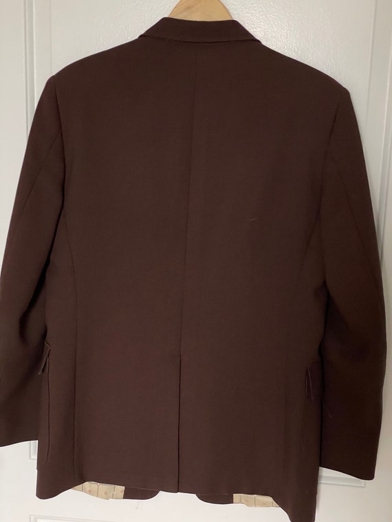 1970s Dark brown Sport coat with brass buttons by… - image 2