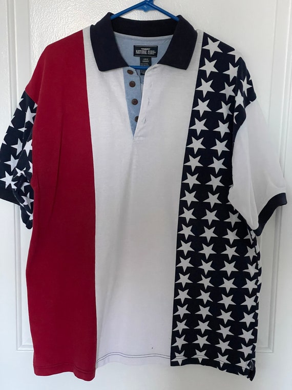 90s Star spangled polo shirt by Natural Issue - image 2