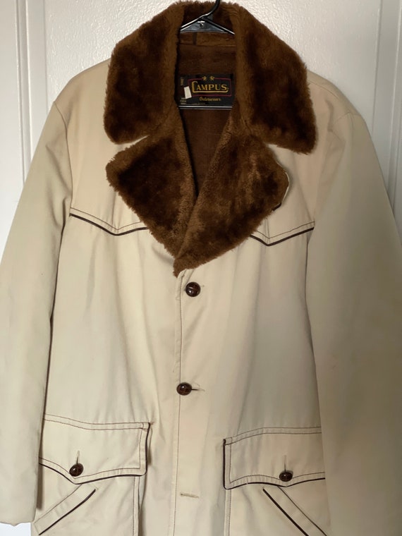70s fake fur lined car coat by Campus - image 2