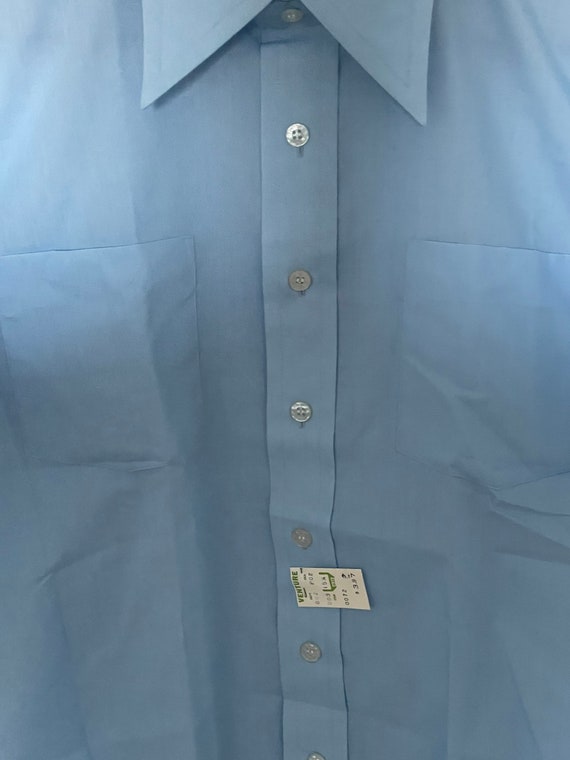 70s DEAD STOCK light blue shirt sleeve shirt by C… - image 3