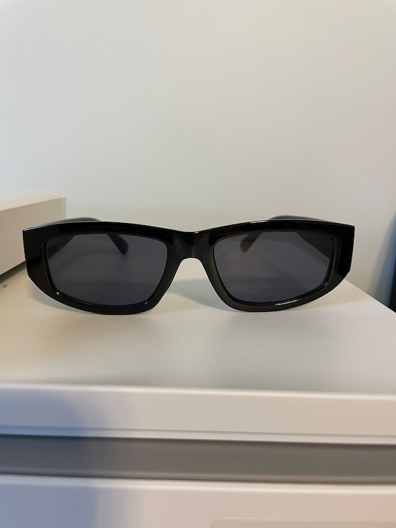 90s thin black fashion sunglasses