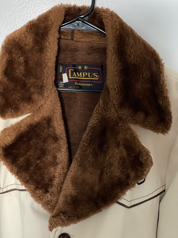 70s fake fur lined car coat by Campus - image 3