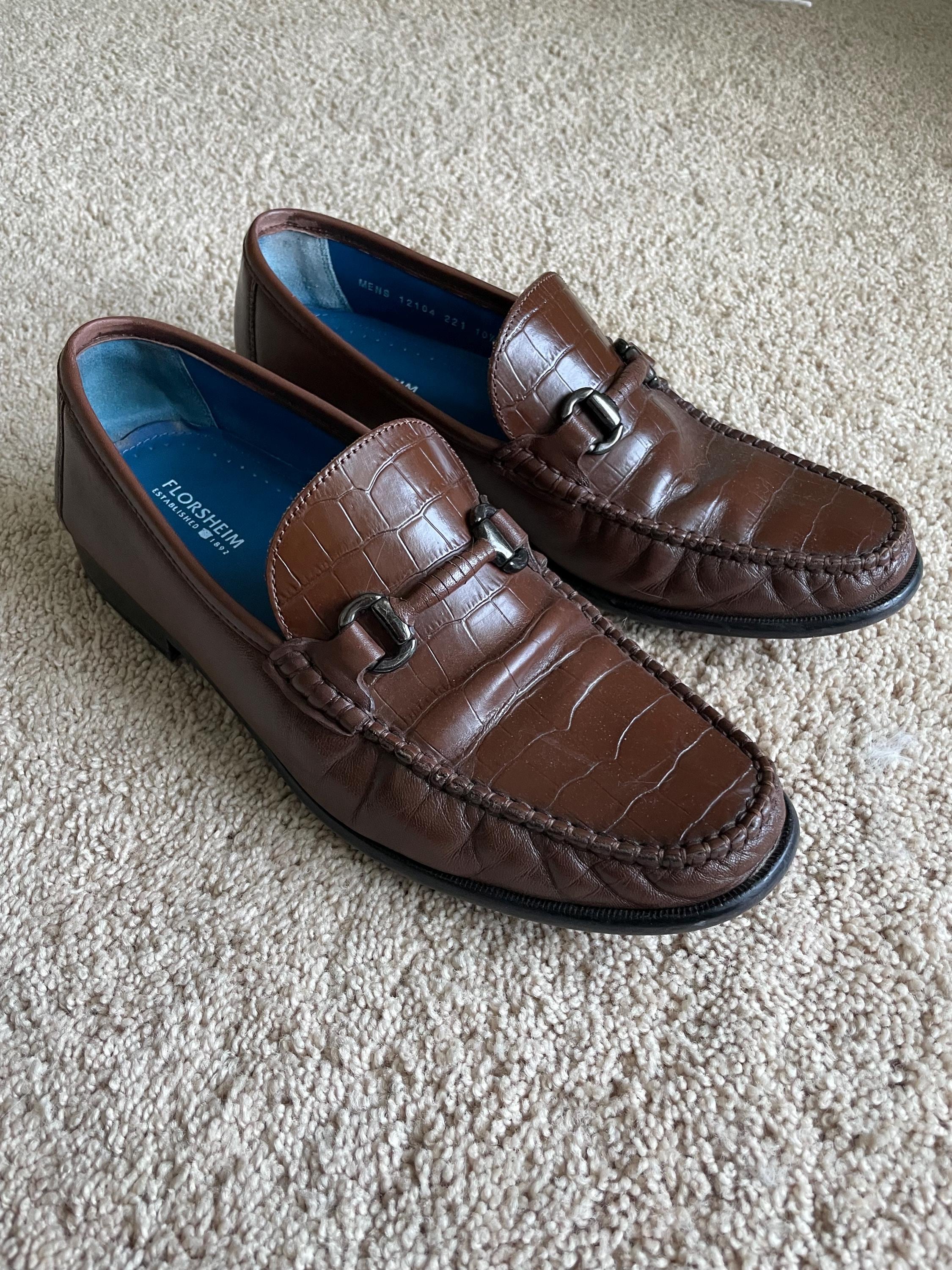 Florsheim Mens Brown Leather Weave & Croc Embossed Dress Shoes Size 10 D Florsheim Crossover Work FS2650 - Steel Toe Casual-Dress Shoe main image 2