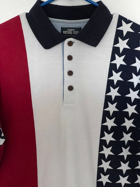 90s Star spangled polo shirt by Natural Issue - image 3