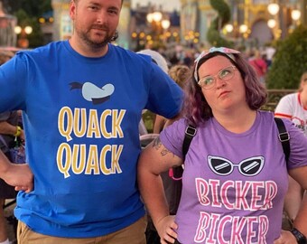 Donald + Daisy Matching T-Shirts - "Quack, Quack, Bicker, Bicker" Couple Shirts - Matching Vacation Shirts - Park T-Shirts for Couples