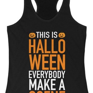 THIS IS HALLOWEEN Couple&#39;s Shirt - Racerback Tank Top - Group Halloween Tops - Mix & Match Style - Matching Shirts - Women&#39;s Tank Top