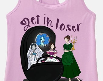 Get in Loser We're Going Haunting Tank Top - Haunted Mansion x Mean Girls Graphic Racerback - Women's Park Tank Top - Halfway to Halloween