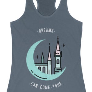 Cinderella Castle Tank Top- Dreams Can Come True Racerback Tank - Cinderella Fairytale Top - Pastel Princess Tank - Cotton Running Tank Top