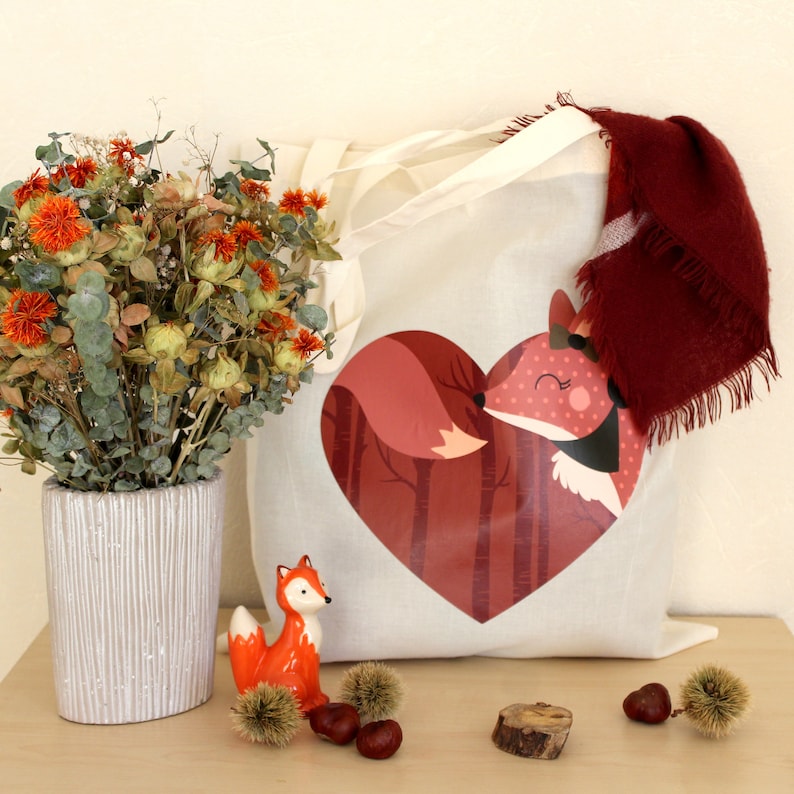 Tote bag wild heart rust