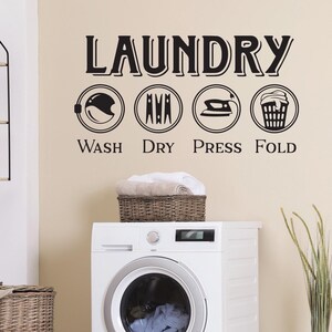 Laundry Room Wall Decal, Laundry Room Decor, Laundry Wall Art, Laundry Room Decor Vintage, Laundry Door Decal Vinyl, Wash Room Art 340