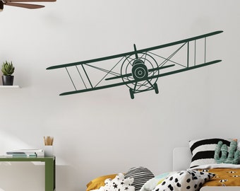 Biplane Wall Decal: Removable Airplane Nursery Decor WW76