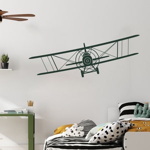 Biplane Wall Decal: Removable Airplane Nursery Decor