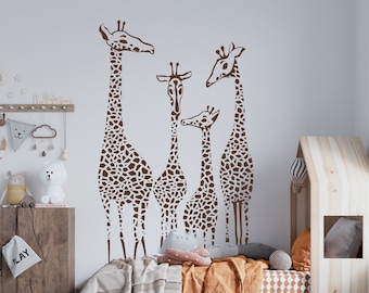 Giraffe Family Wall Decal: Safari Nursery Decor Stickers WW399