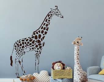 Giraffe Wall Decal: Safari Nursery Decor, Wild Animal Sticker WW317