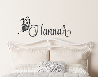 Butterfly Name Vinyl Wall Decal - Girls Nursery Decor WW57