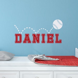 Custom Baseball Wall Decal Boy - Baseball Decor - Kids Wall Decal - Sports Wall Decal - Baby Boy Name Wall Decal Sport Decor for Boys Room