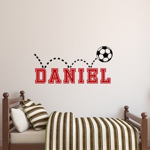 Personalized Soccer Decal - Soccer Wall Decal with Name - Football Wall Decal - Personalized Name Wall Decal Sports Decor - Kids Wall Decal