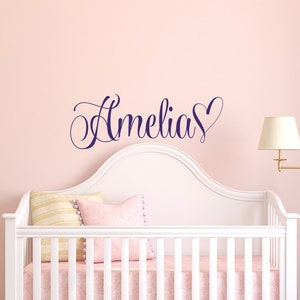 Personalized Name Wall Decal: Heart Nursery Decor WW55