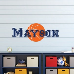 Personalized Basketball Name Wall Decal - Basketball Wall Decor - Sports Wall Decal - Custom Wall Decal Basketball Theme Room Nursery Decor