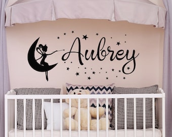 Fairy Wall Decal - Girl Wall Decal Name - Personalized Name Wall Decal Girl - Fairy Princess Wall Decal Tinkerbell Decor for Girls Room