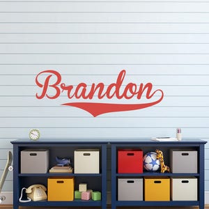 Baseball Name Decal Sports Decor Boys Room- Personalized Baseball Name Wall Decal Boy- Custom Baseball Wall Decal- Baseball Nursery Decor