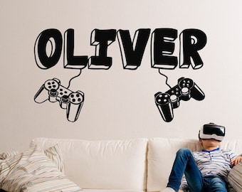 Wandtattoo Gamer Name: Game Controller Dekor WW303