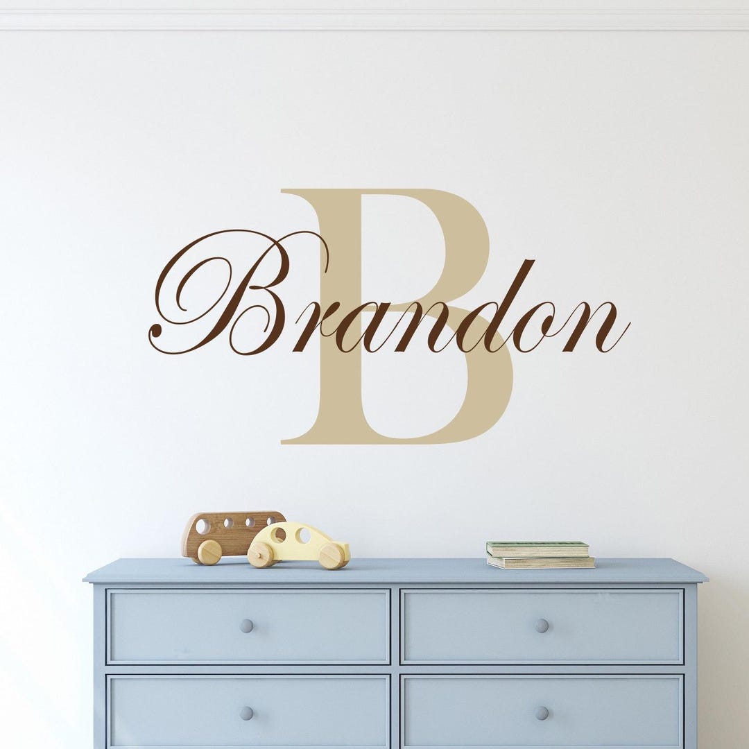 G277 Custom Elephant Name Wall Decal - Boys Nursery Wall Decals - Elephant Wall