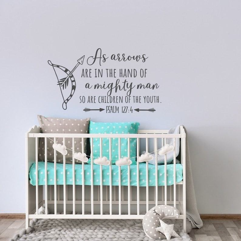 Bible Verse Nursery Boys Wall Decal Quote as Arrows Are in the Etsy