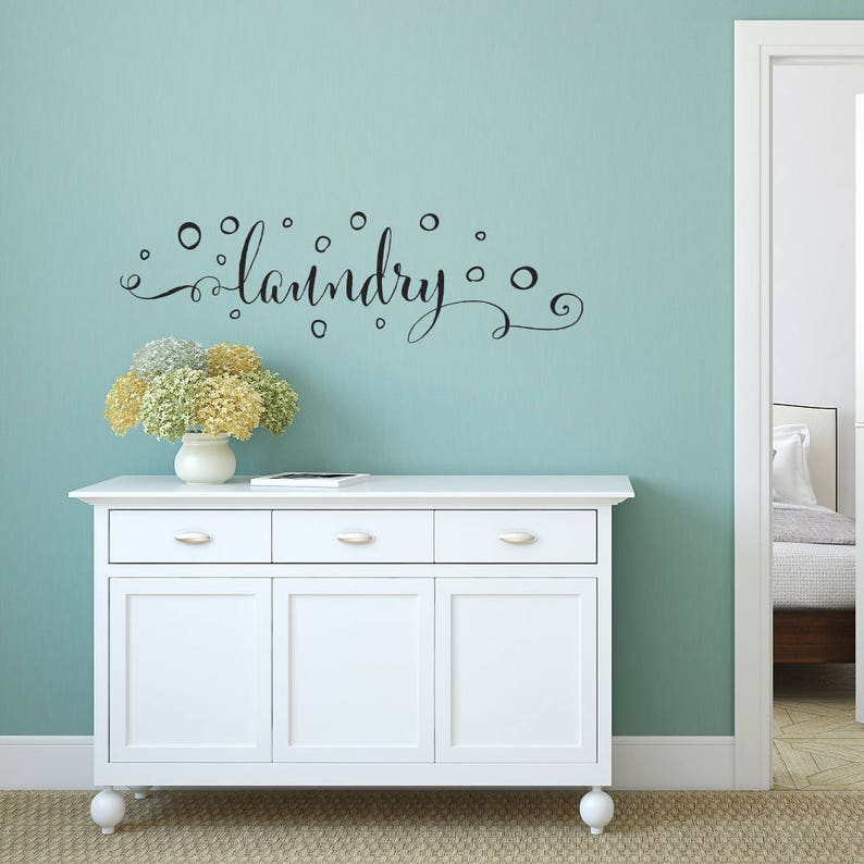 Laundry Room Wall Decal: Bubbles Decor, Wash Room Sign WW111 image 4