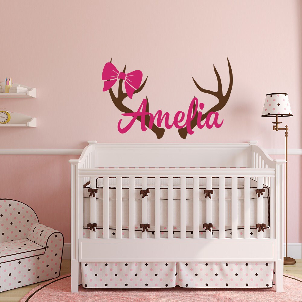 Personalized Hunting Wall Decal Rustic Nursery Decor Girls Etsy