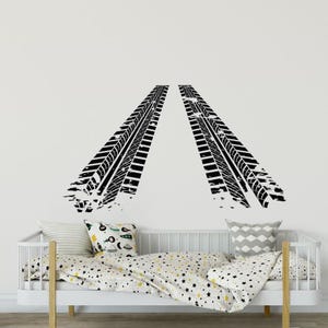 Tire Track Road Wall Decal: Construction & Transportation Room Decor