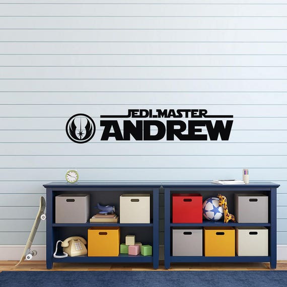 Star Wars Name Jedi Master Decal Name Wall Decal Boy Star Etsy