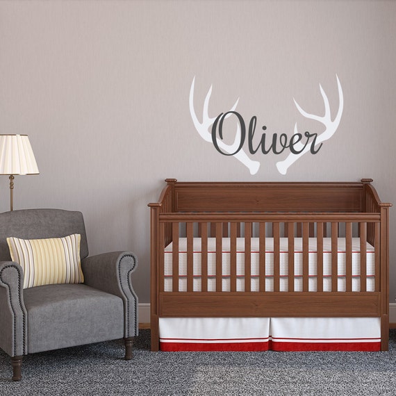 Antler Wall Decal Personalized Hunting Nursery Decor - Hunting Wall Decals For Nursery Antler Wall Decal Personalized Hunting Nursery Decor - Hunting Wall Decals For Nursery