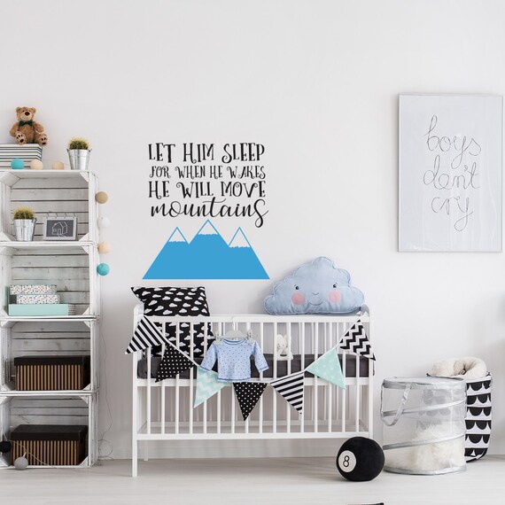 Mountains Nursery Wall Decal: Baby Boy Room Decor WW49