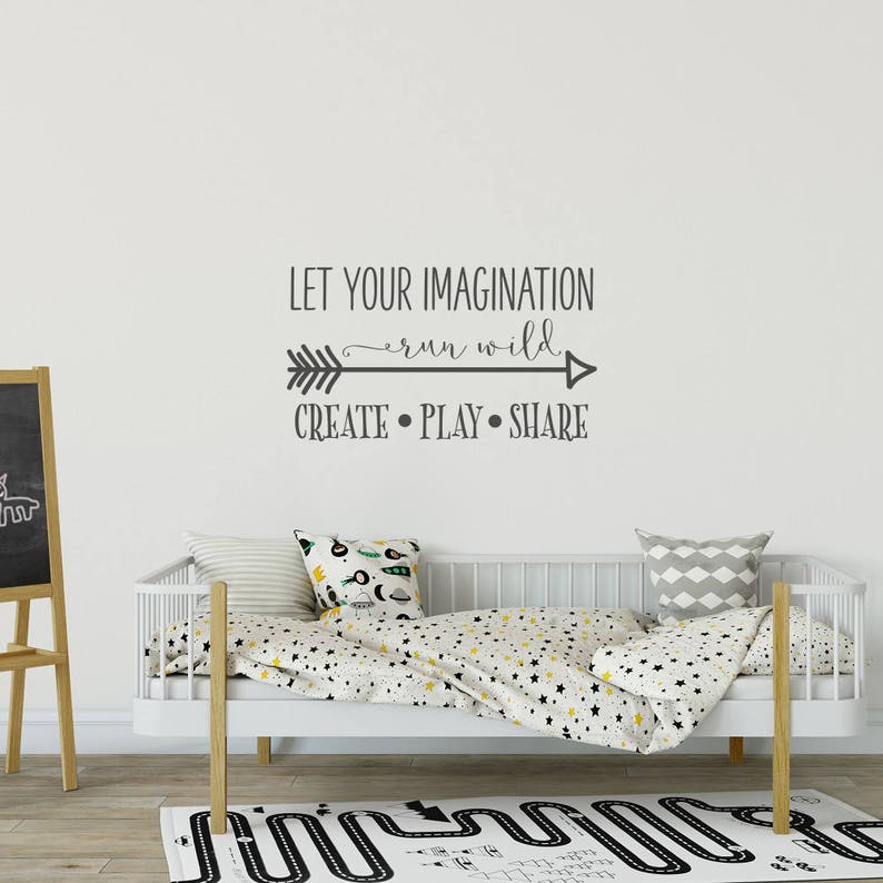 Let Your Imagination Run Wild Wall Decal Motivational Quote Etsy