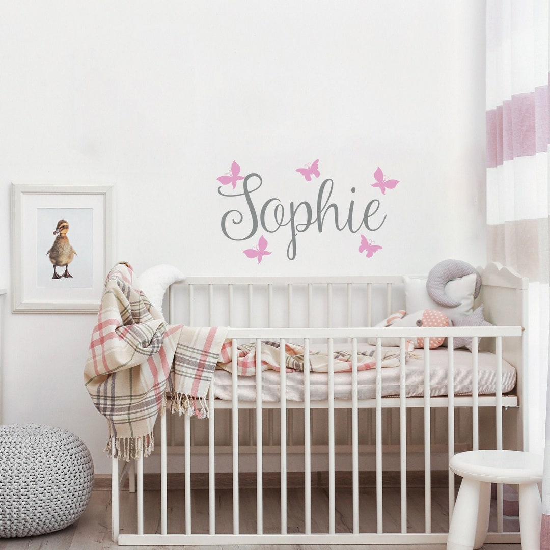 Name With Butterflies Wall Decal - Custom Girl Name Wall Decal ...