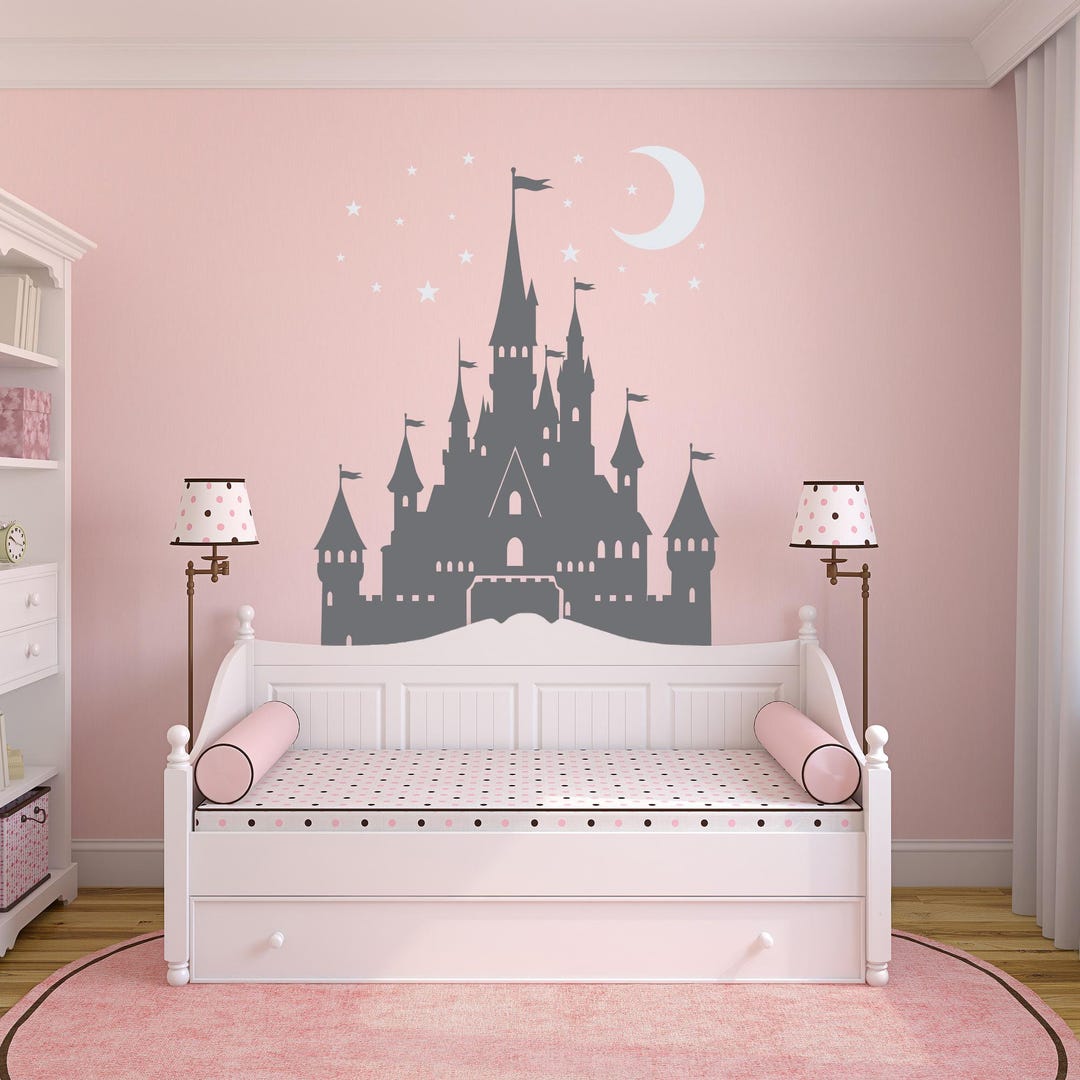 Princess Castle Wall Decal With Moon and Stars, Fairy Tale Nursery ...