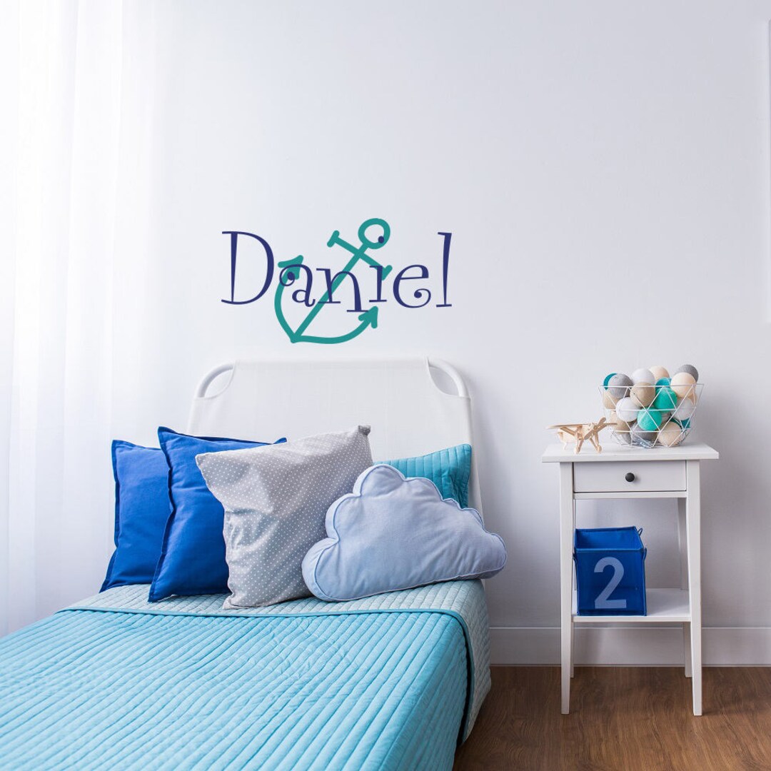Nautical Nursery Wall Decals Personalized Name Decal Custom Etsy