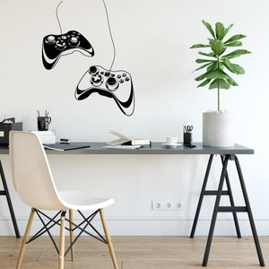 Ensemble de 2 autocollants dart mural de contrôleurs de jeu pour le décor de salle de jeux de garçons adolescents, autocollant de contrôleurs de jeu, décalcomanie de jeu vidéo, décor de salle de jeu 308 image 3