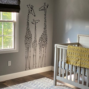 Giraffe Family Vinyl Wall Decal Set of 3, Nursery Decor, Baby Shower Gift WW220 image 5