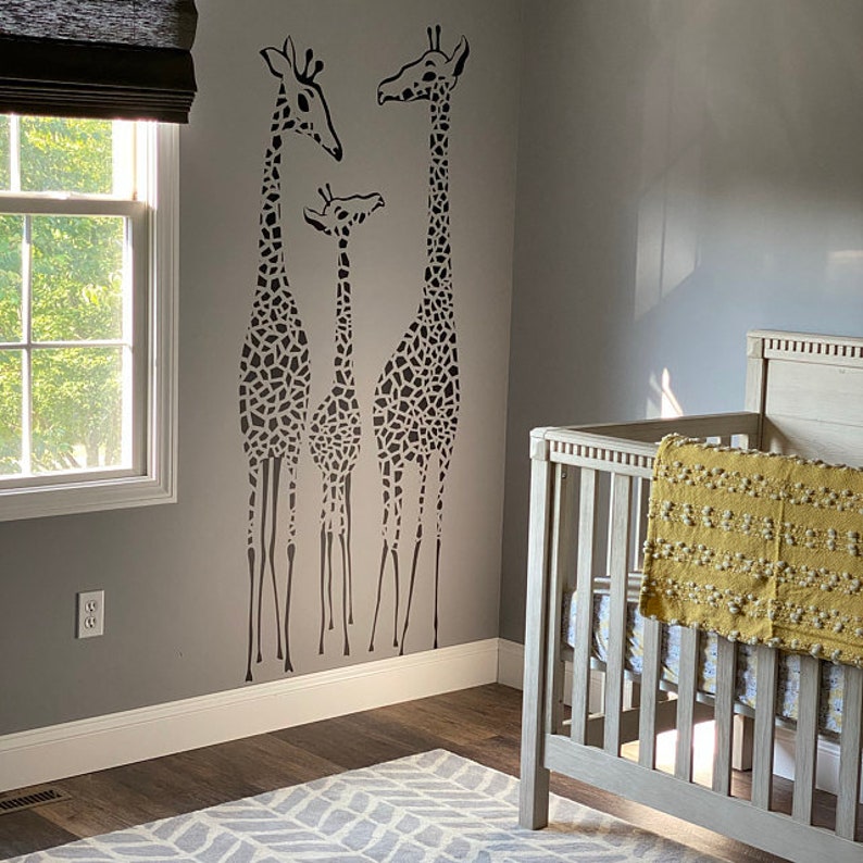 Giraffe Family Vinyl Wall Decal Set of 3, Nursery Decor, Baby Shower Gift WW220 image 5