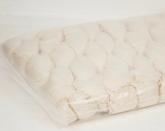 Aran Weight Vegan Yarn - Undyed Wholesale Yarn for Dyers - Organic Cotton & Tencel Blend - Bag of 10 Skeins