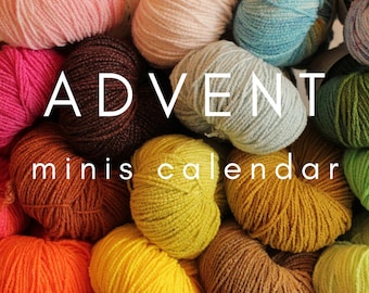 Vegan Yarn + Ambah O'Brien - Festive Kit - Advent Calendar Kit - 24 mini skeins - Vegan Yarn - Bamboo & Organic Cotton Fingering
