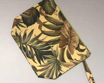 Medium Zipper Project Bag - Yellow Jungle